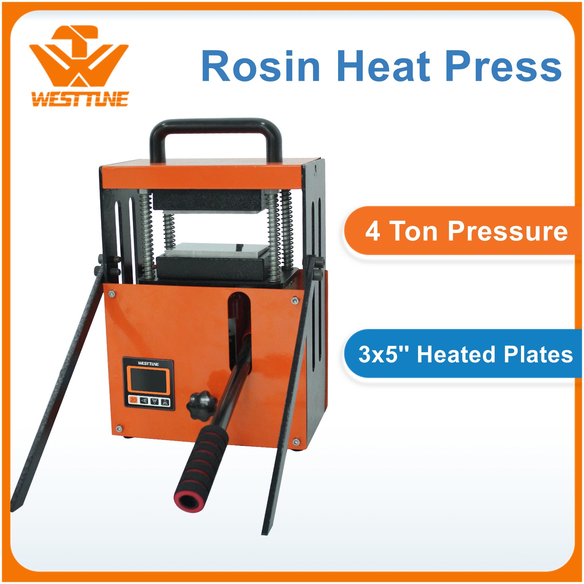 4 Ton Rosin Press Machine with Hydraulic Jack Dual 3x5 Inch Heating Pl –  West Tune's Online Shop